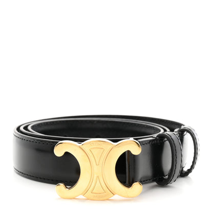 Celine Box Calfskin Medium 25mm Triomphe 80 32 Belt Black 1 of 6