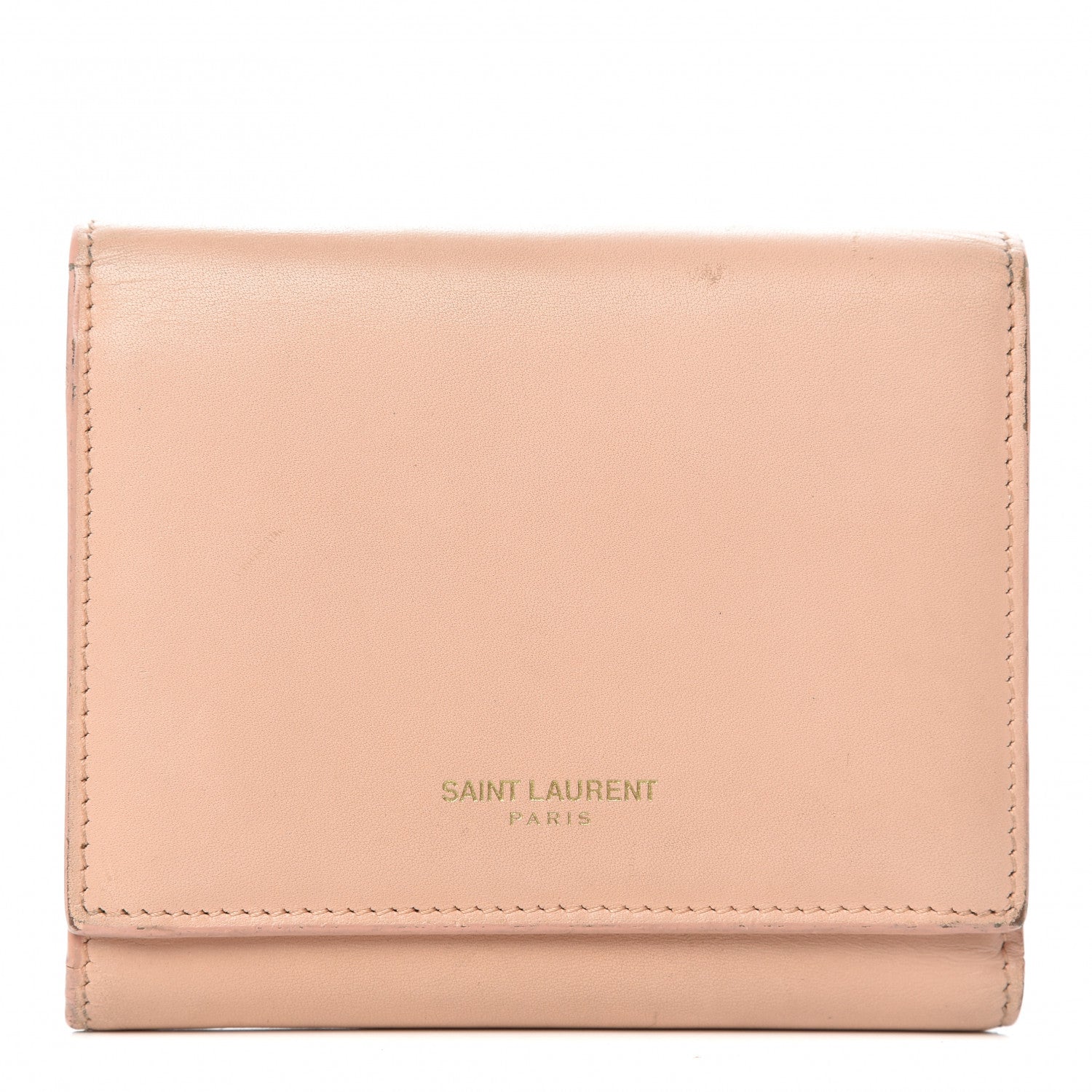 Saint Laurent Calfskin Trifold Wallet Pale Pink 1 of 12
