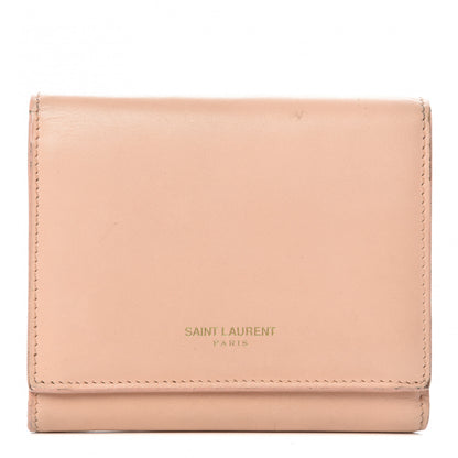 Saint Laurent Calfskin Trifold Wallet Pale Pink 1 of 12