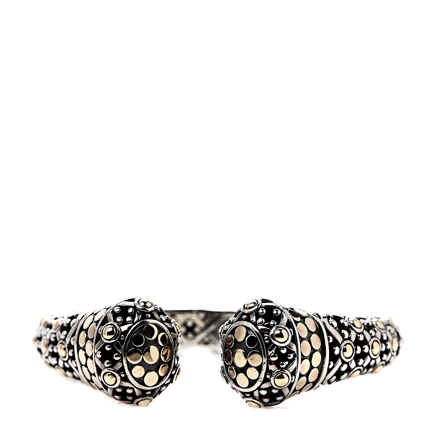 John Hardy Sterling Silver 18K Yellow Gold Jaisalmer Kick Cuff Bracelet 1 of 5