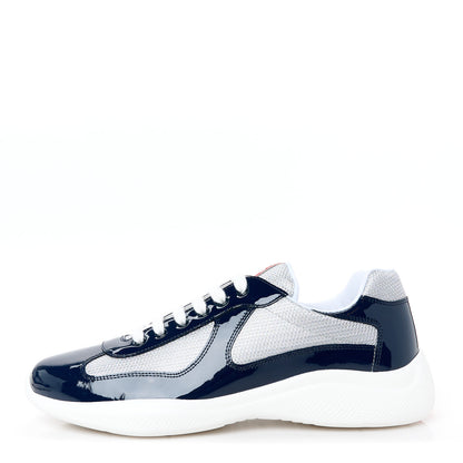 Prada Patent Technical Fabric Mens America's Cup Patchwork Sneakers 11 Royal Argento 1 of 9