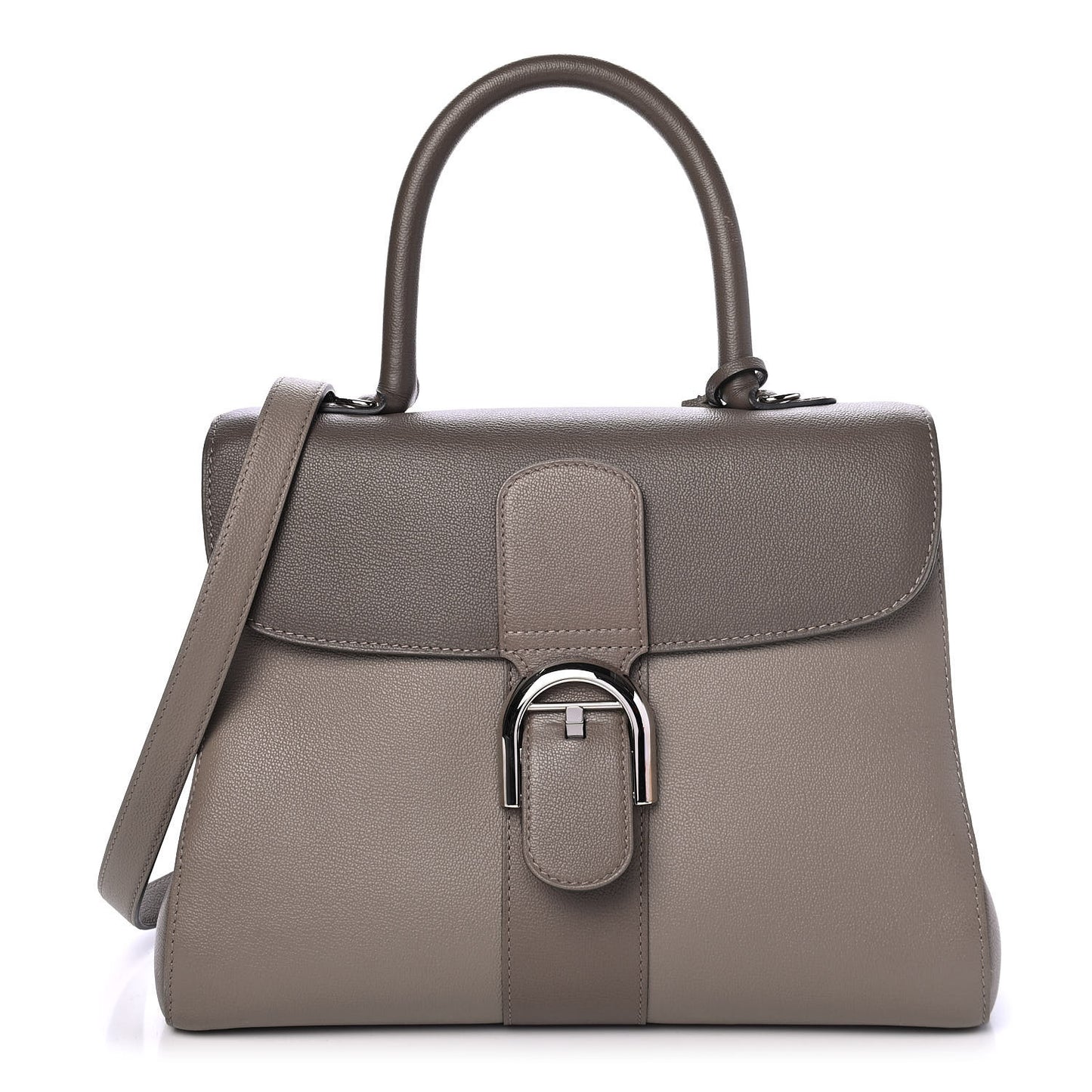 Grained Calfskin MM Brillant Satchel Camaieux Tourterelle