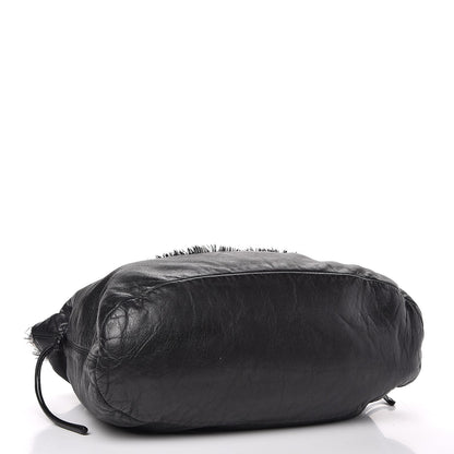Chanel Tweed Lambskin Drawstring Tweedy Tote Black 4 of 9