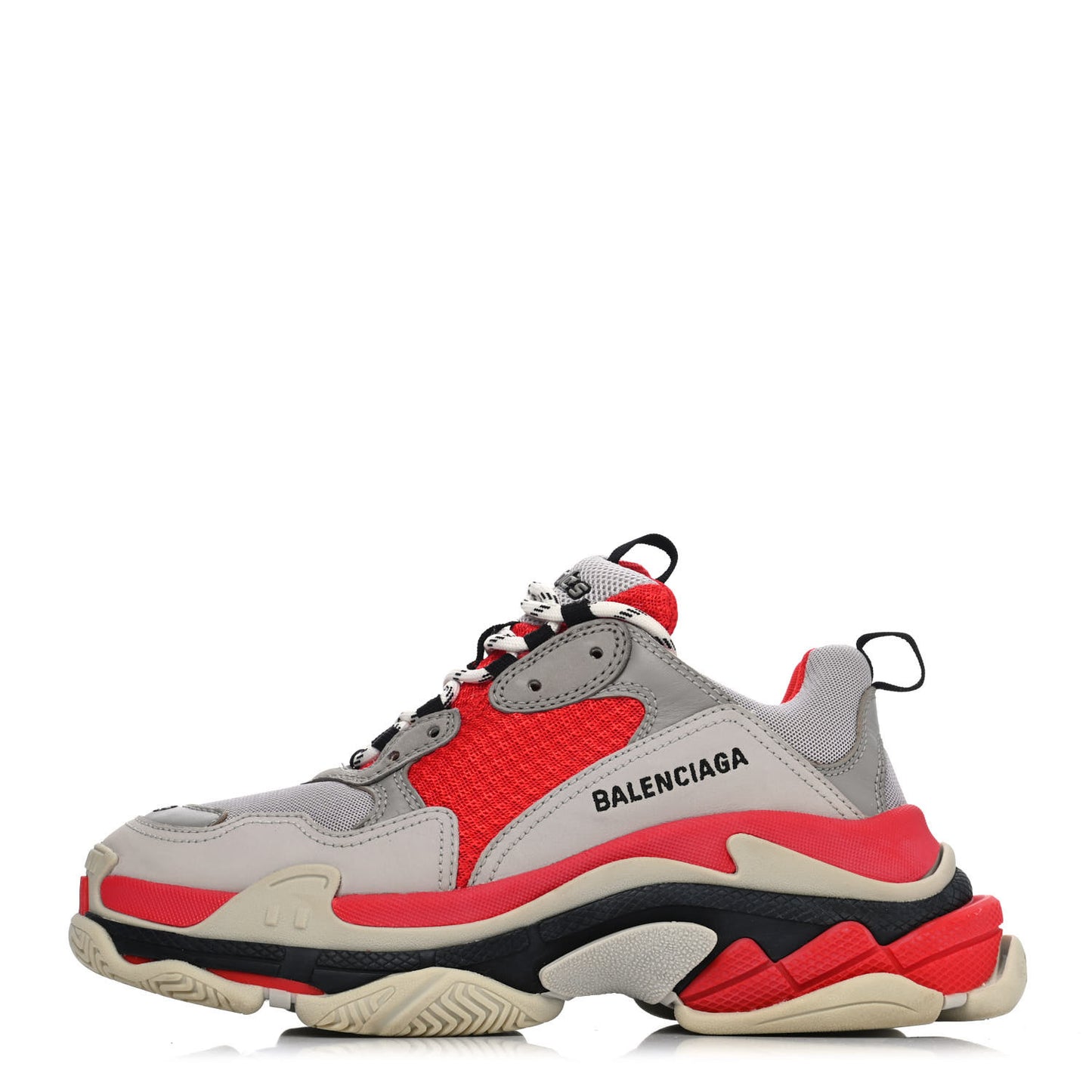 Fabric Mesh Womens Triple S Sneakers 39 Red Grey White