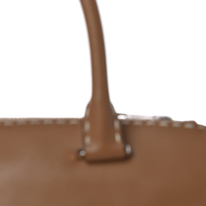 Prada City Calf Small Hand Stitched Galleria Double Zip Tote Caramel 9 of 16