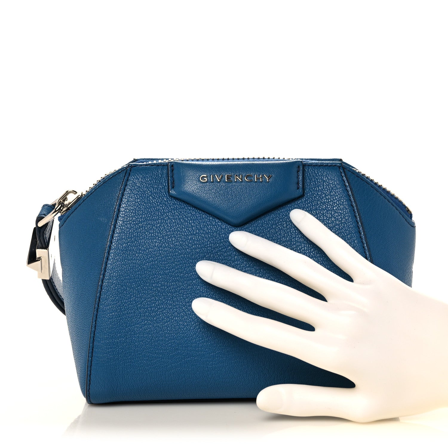 Givenchy Sugar Goatskin Small Antigona Beauty Wristlet Electric Blue 2 of 9