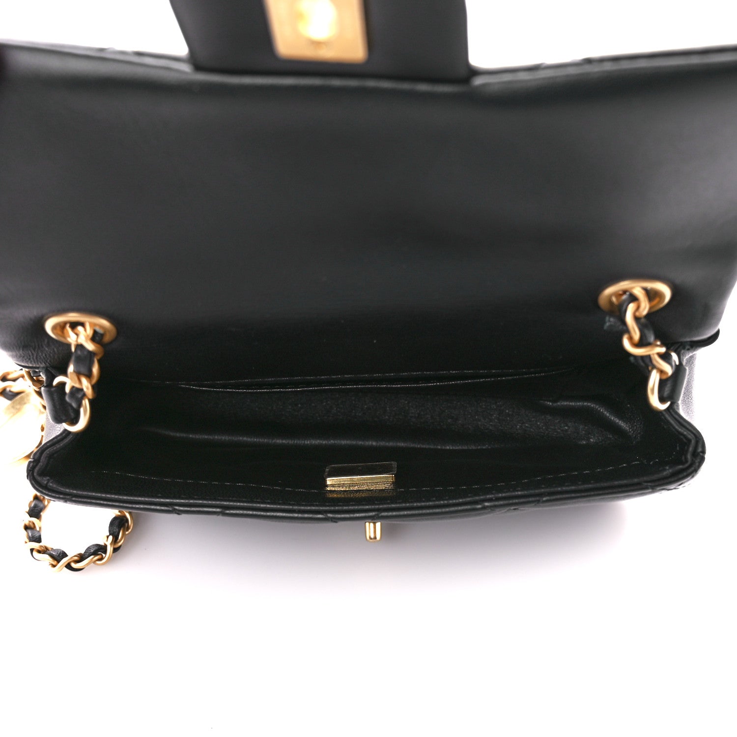 Chanel Lambskin Quilted Mini Heart Charms Flap Black 5 of 12