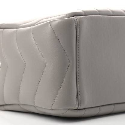 Saint Laurent Calfskin Y Quilted Monogram Small Loulou Bowling Bag Light Gray 9 of 10