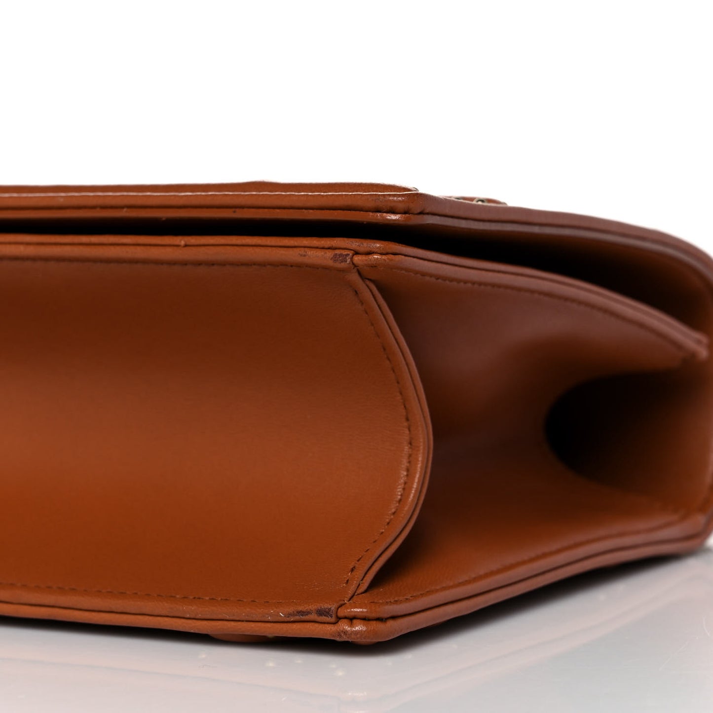 Lambskin Studded Medium Diorama Flap Bag Brown