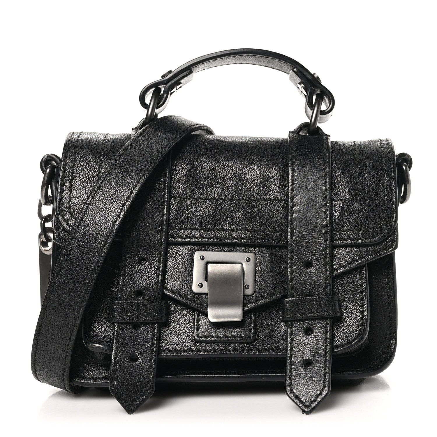 Proenza Schouler Lambskin Micro PS1 Satchel Black 1 of 10