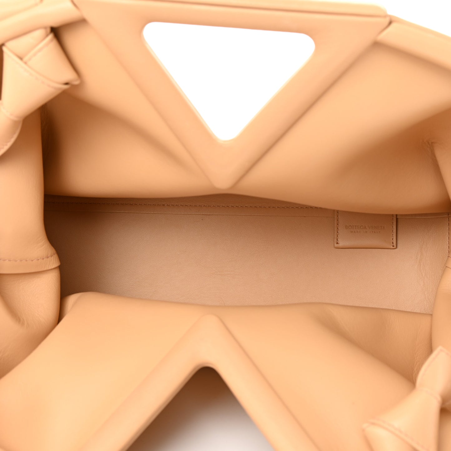 Calfskin Medium The Point Triangle Bag Almond