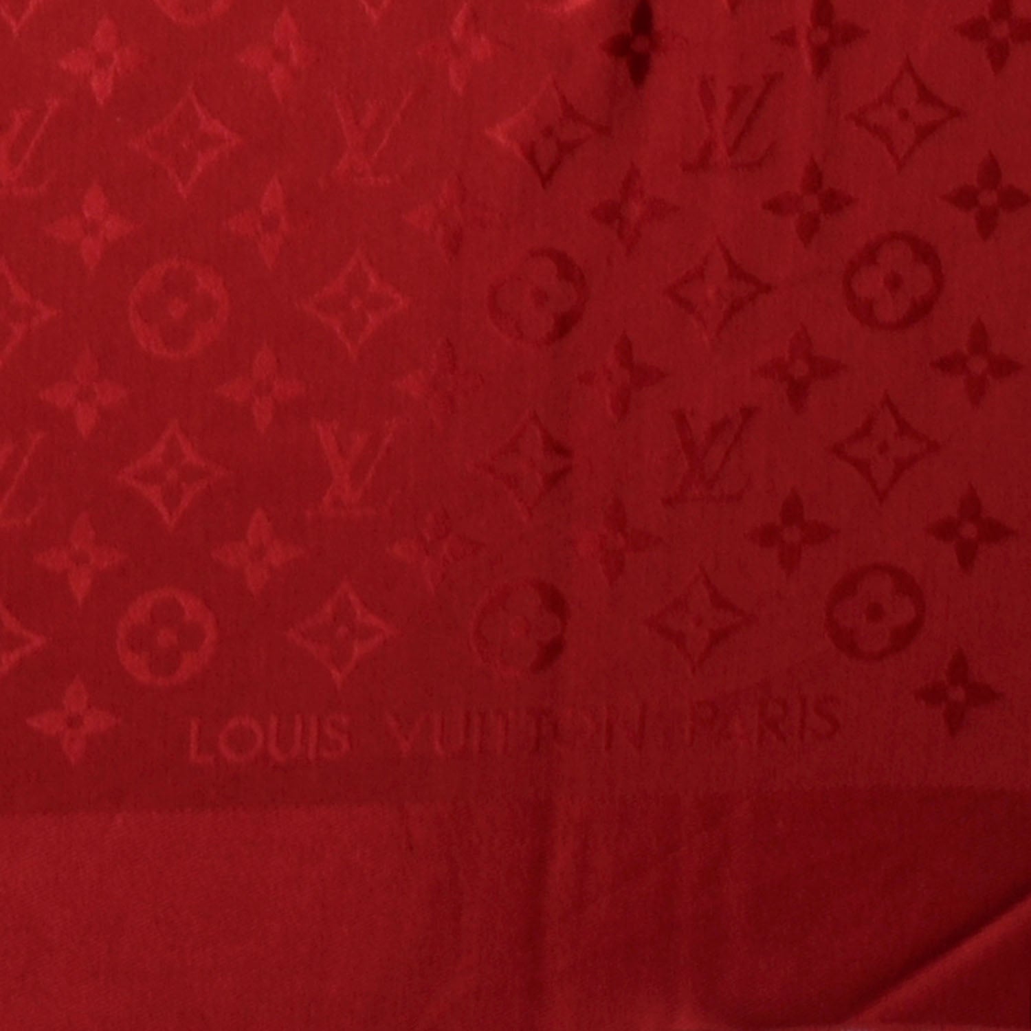 Louis Vuitton Silk Wool Monogram Shawl Pomme D'Amour 4 of 5