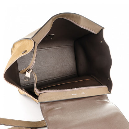 Celine Drummed Calfskin Suede Medium Trapeze Souris 7 of 8