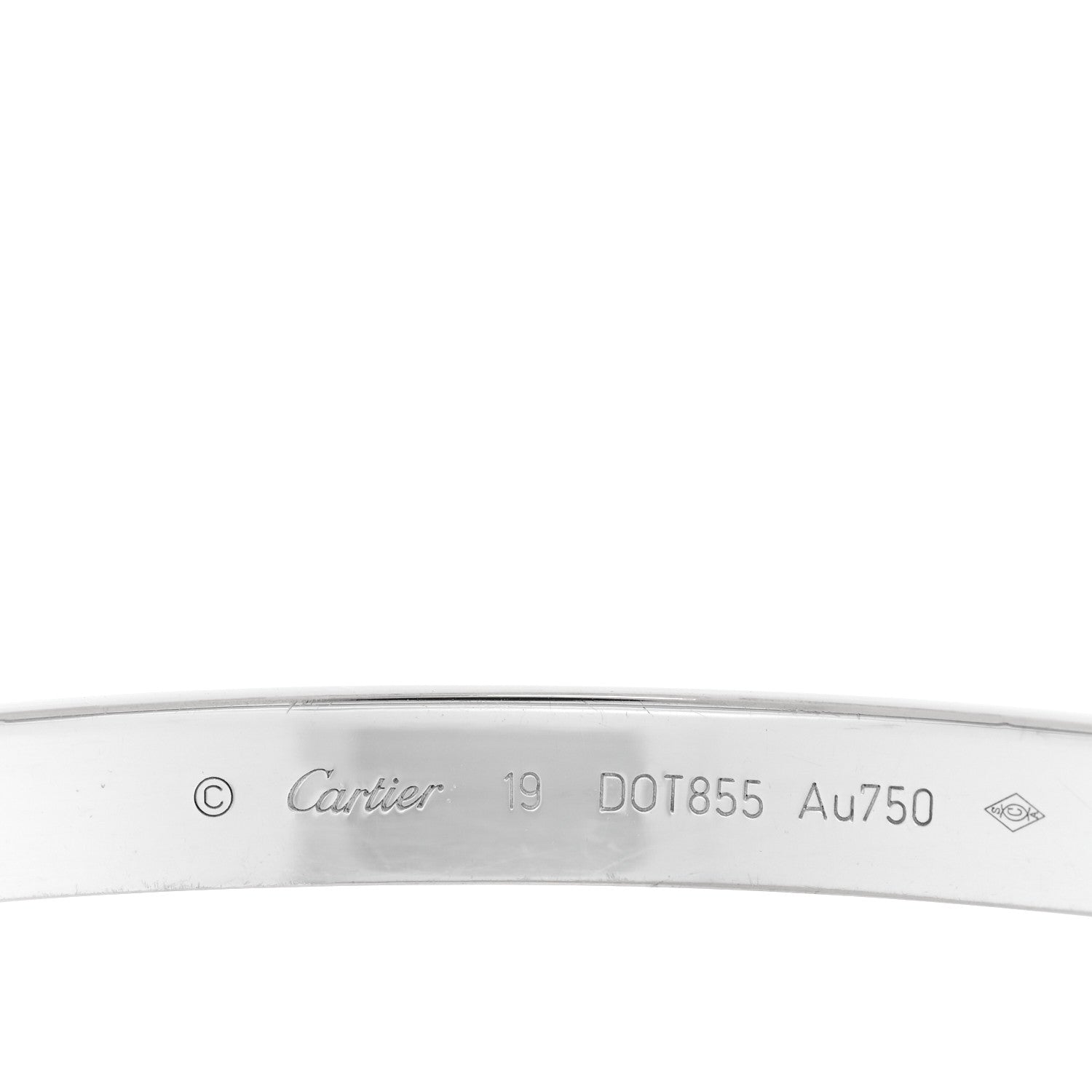 Cartier 18K White Gold LOVE Bracelet 19 3 of 9