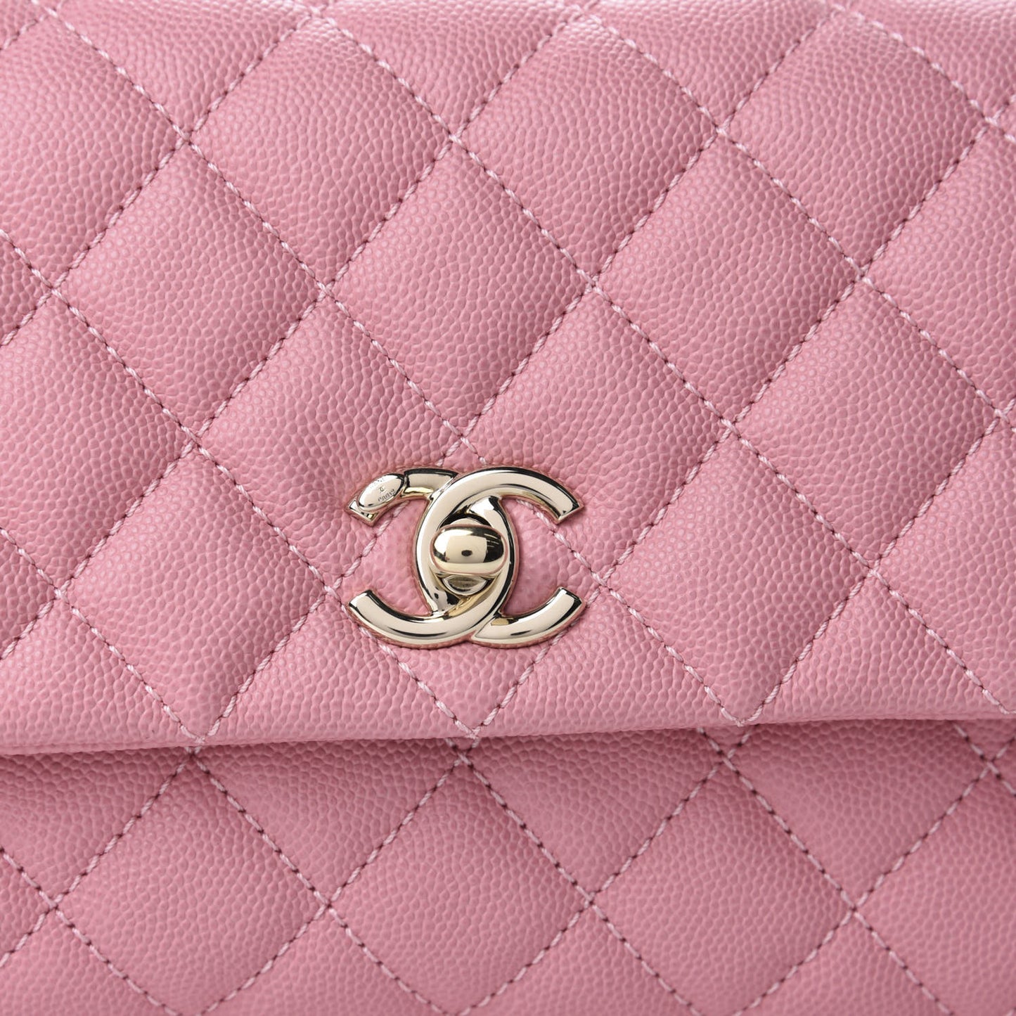 Caviar Quilted Mini Coco Handle Flap Pink