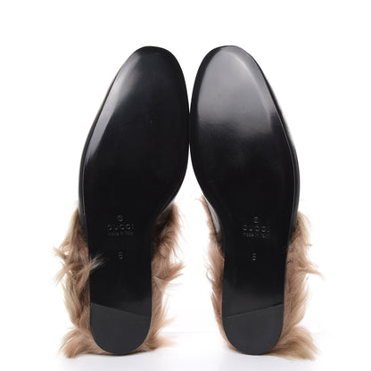 Gucci Calfskin Fur Crystal Tiger Embroidered Mens Princetown Slippers 8 Black 5 of 11
