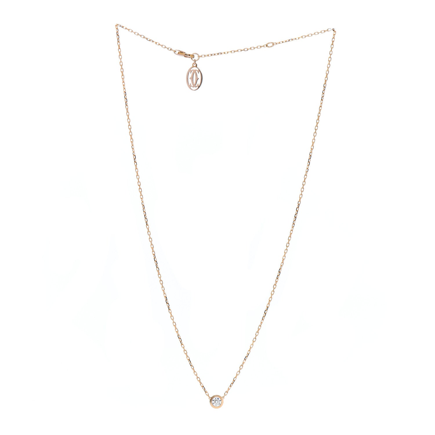 Cartier 18K Pink Gold Diamond LM D'Amour Pendant Necklace 3 of 5