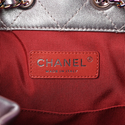 Chanel Iridescent Lambskin Calfskin Quilted Gabrielle Backpack Light Purple 6 of 10