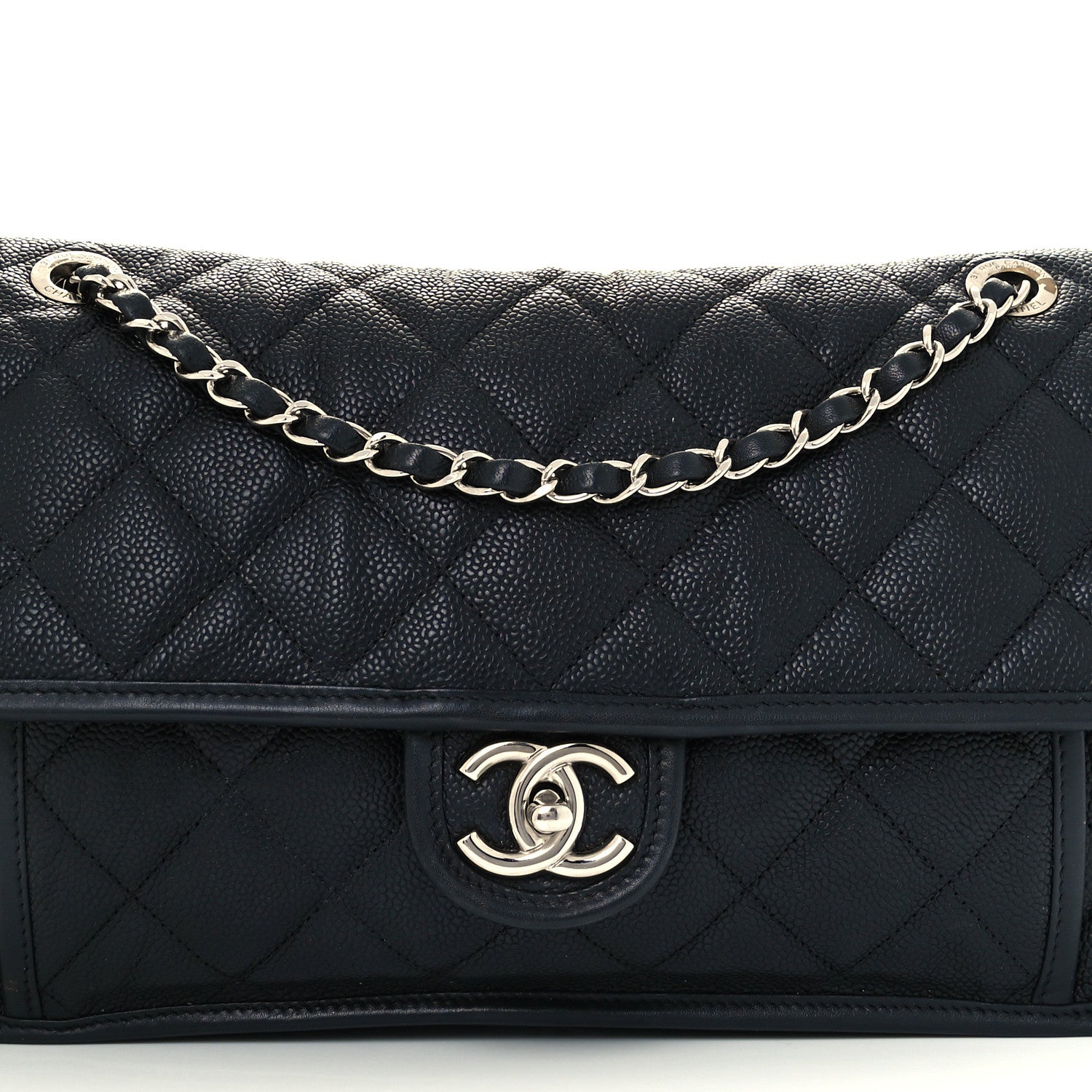 Chanel Caviar Quilted Large French Riviera Flap Black 9 of 11