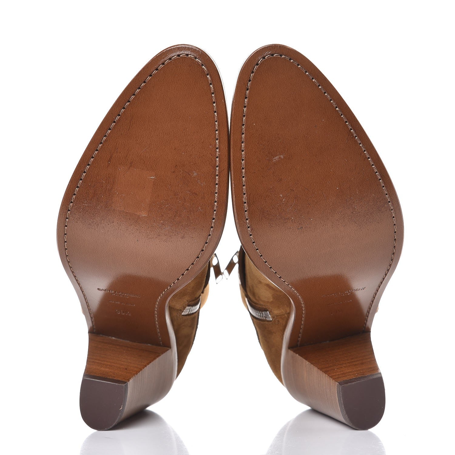 Saint Laurent Suede Curtis Harness Ankle Booties 39.5 Tan 5 of 12