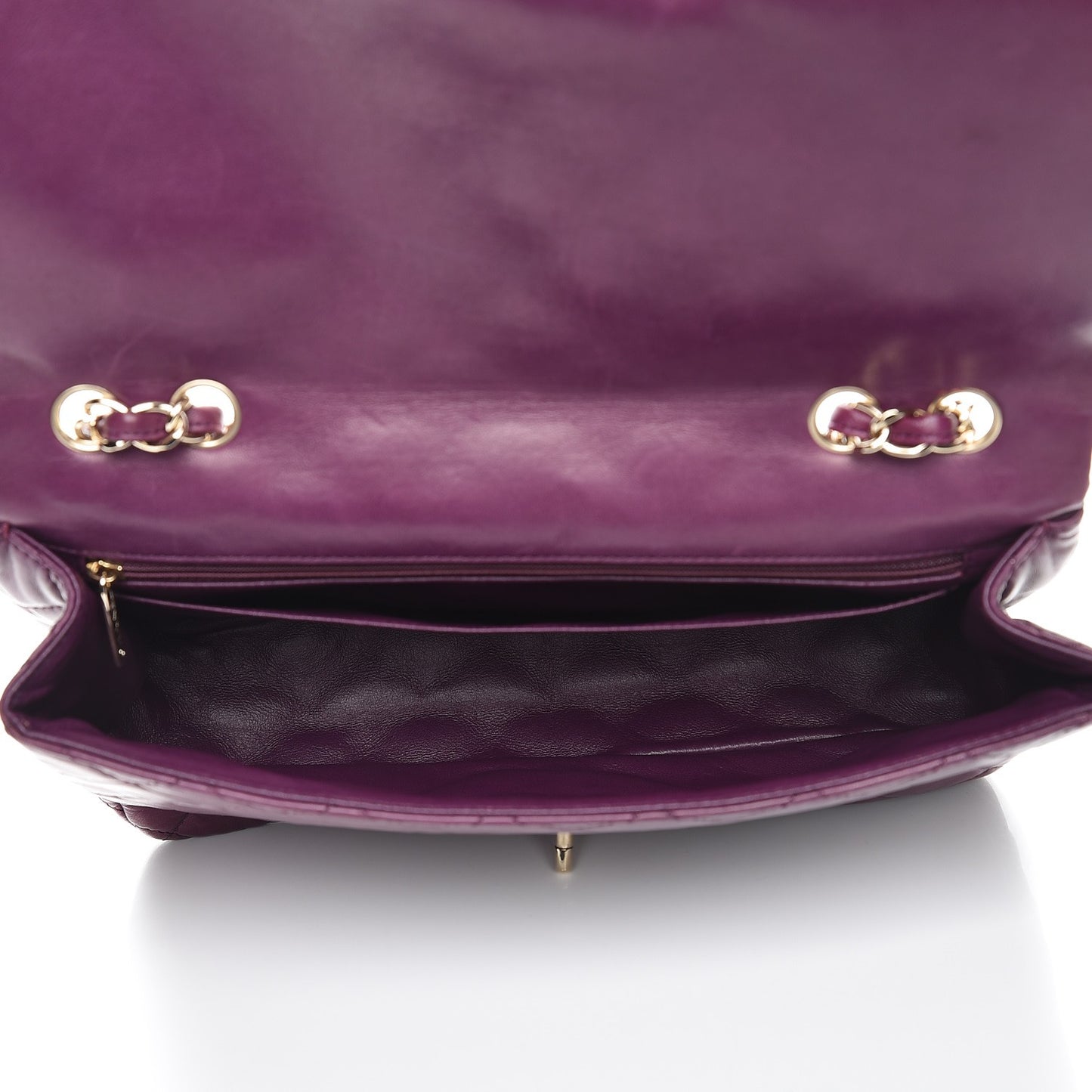 Lambskin Quilted Jumbo Single Flap Purple