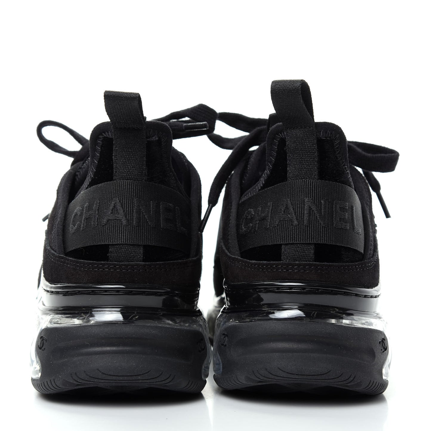 Suede Calfskin Velvet Grosgrain CC Sneakers 37.5 Black
