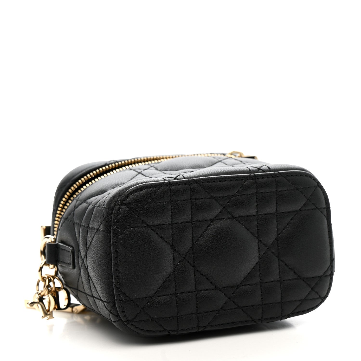 Christian Dior Lambskin Cannage Micro Lady Dior Vanity Case Black 4 of 12