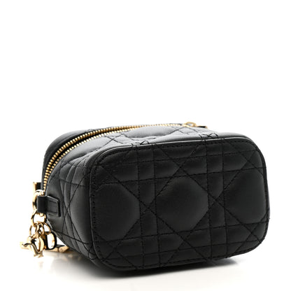 Christian Dior Lambskin Cannage Micro Lady Dior Vanity Case Black 4 of 12