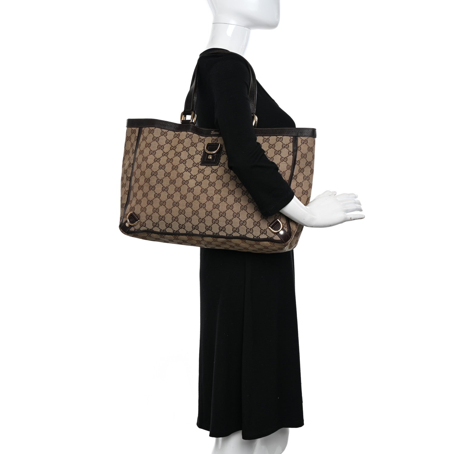 Gucci Monogram Large Abbey Tote Dark Brown 2 of 13