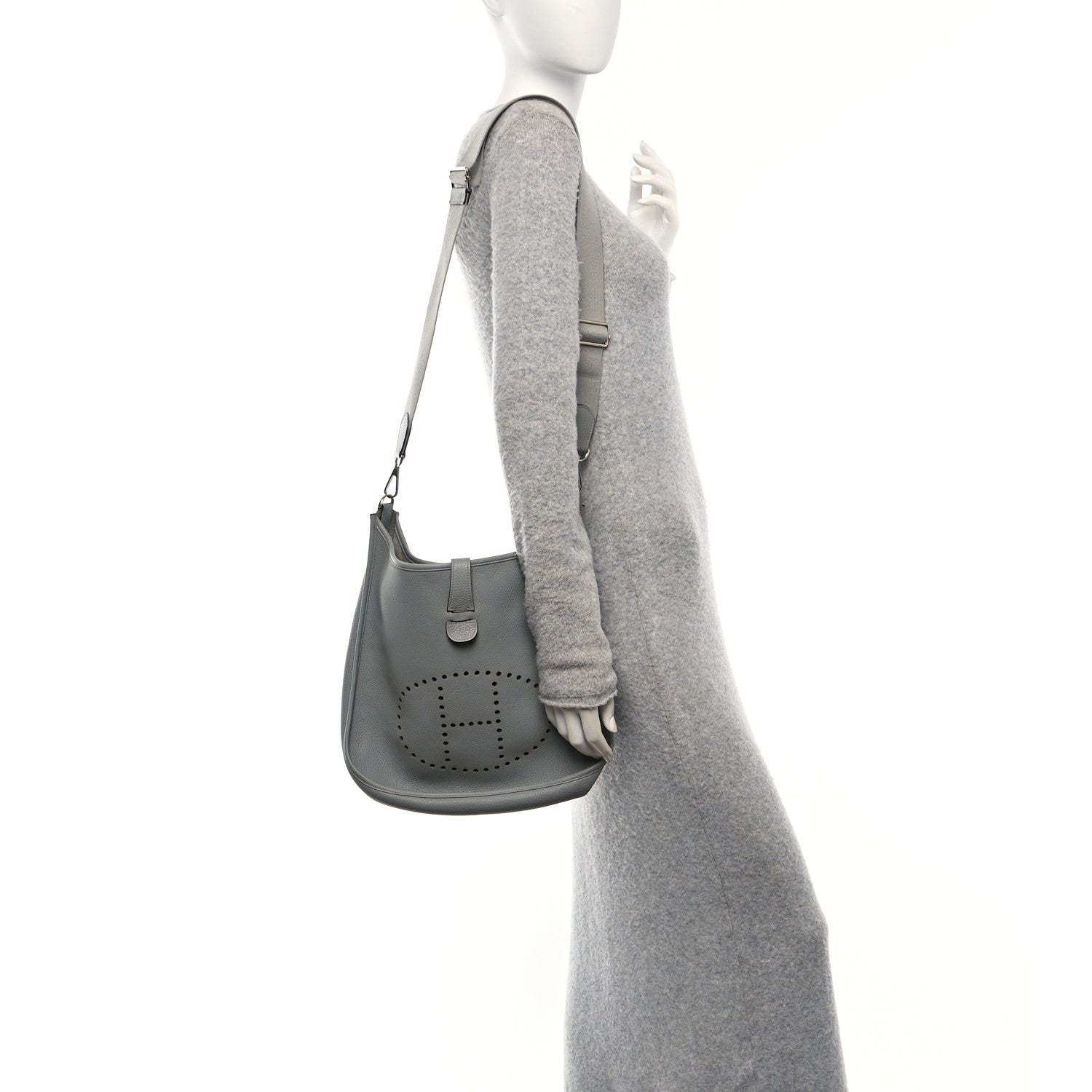 Hermes Taurillon Clemence Evelyne III GM Gris Mouette 2 of 10