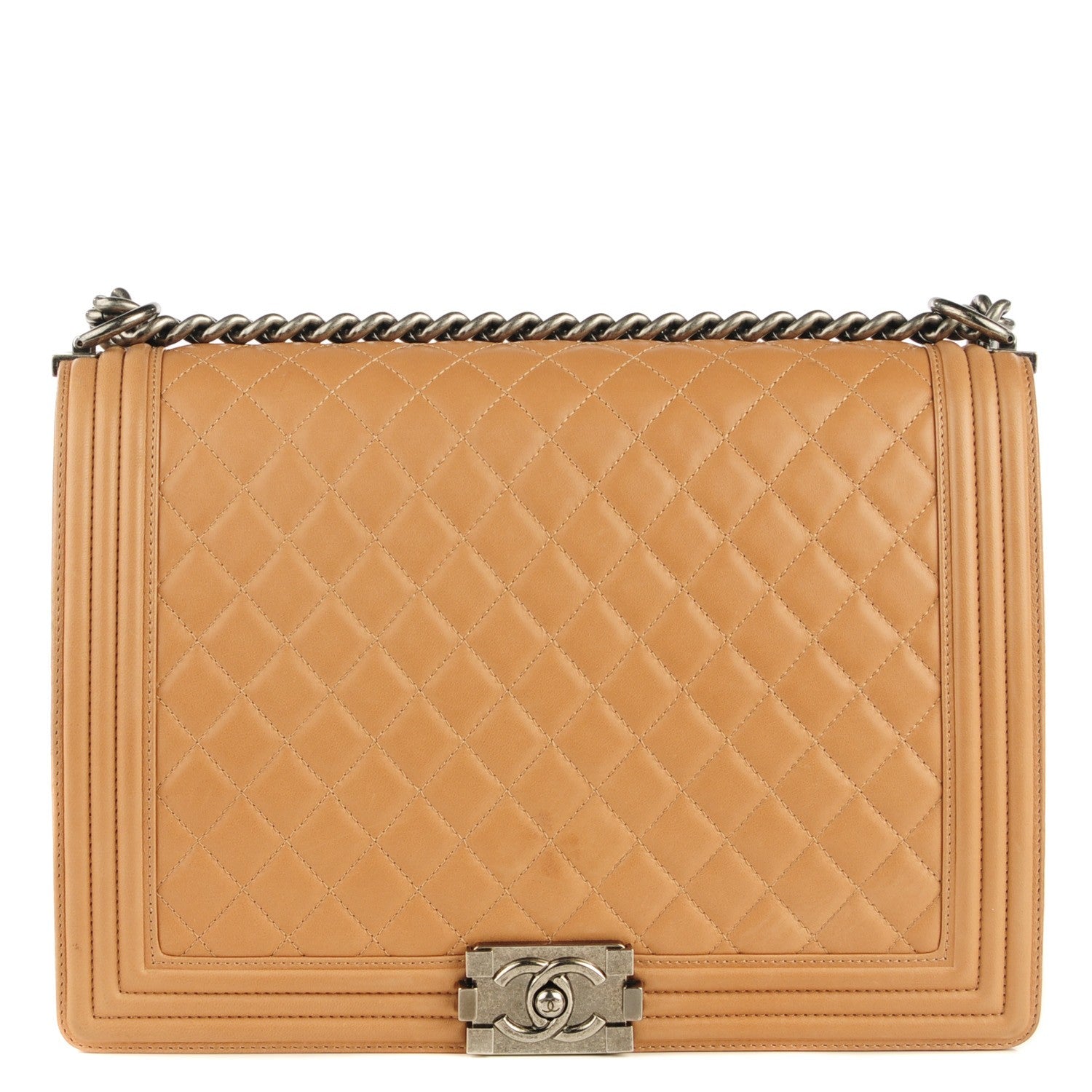 Chanel Lambskin Quilted Large Boy Flap Beige 1 of 8