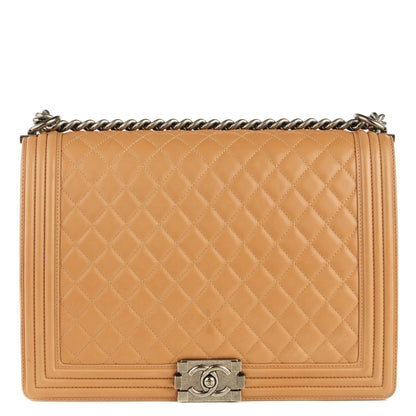 Chanel Lambskin Quilted Large Boy Flap Beige 1 of 8