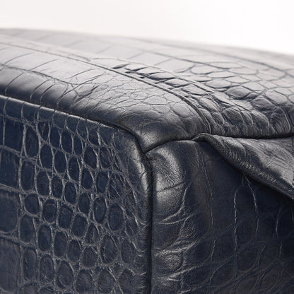 MCM Calfskin Crocodile Embossed Large Luxus Backpack Blue 8 of 24