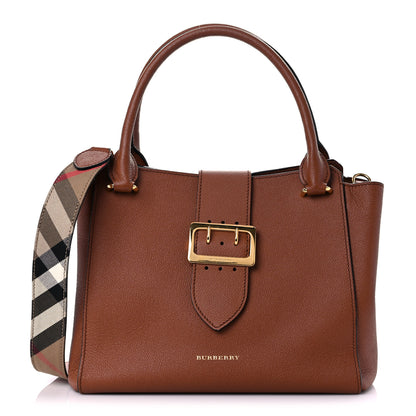 Burberry Soft Grain Calfskin Medium Dashwood Buckle Tote Brown 1 of 17