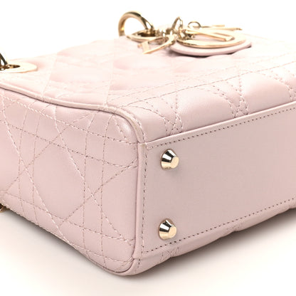 Christian Dior Lambskin Cannage Mini Lady Dior Rose Clair 9 of 11