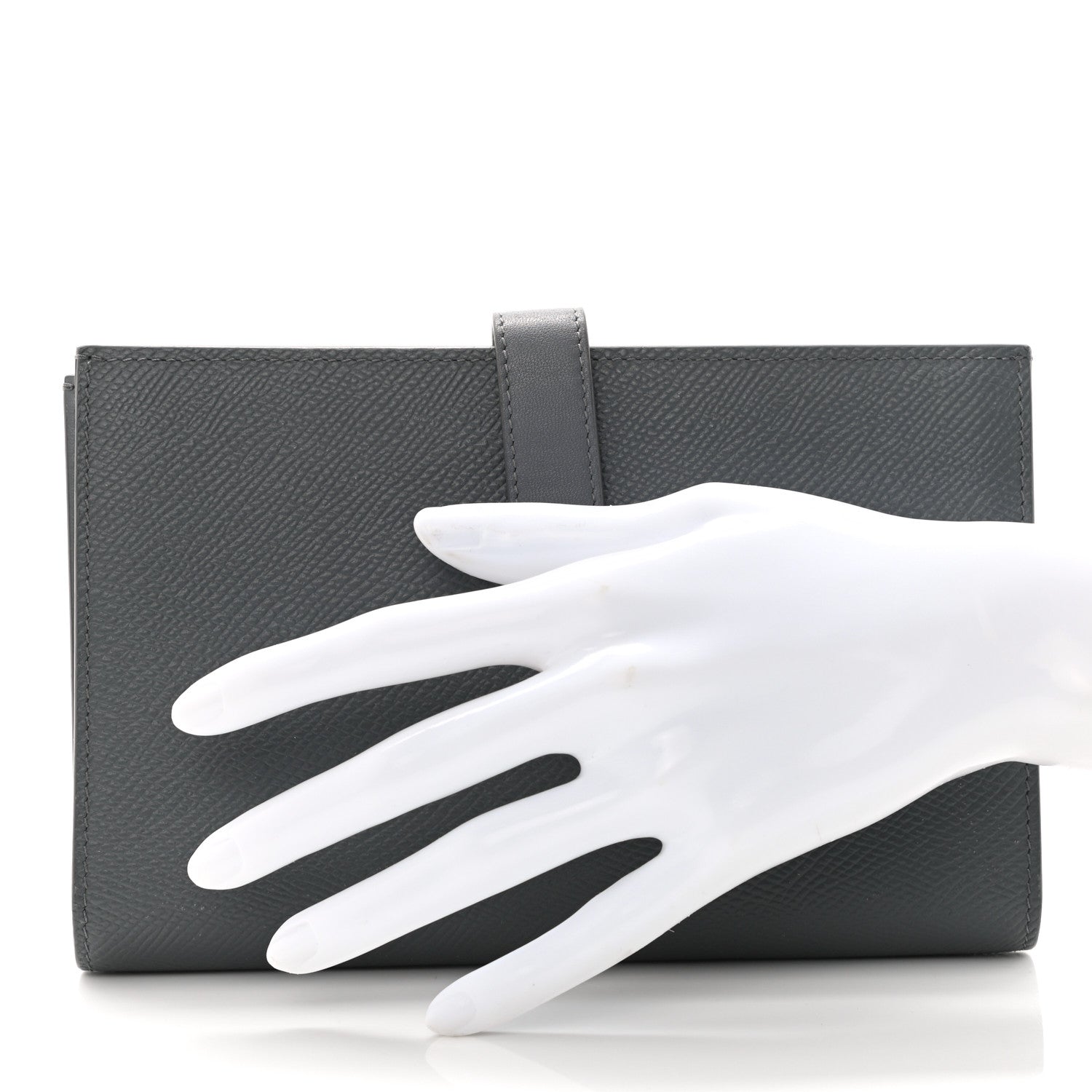 Celine Grained Calfskin Large Multifunction Strap Wallet Grey 2 of 9