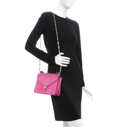 Valentino Garavani Suede Panther Shoulder Bag Bright Fuxia 2 of 8