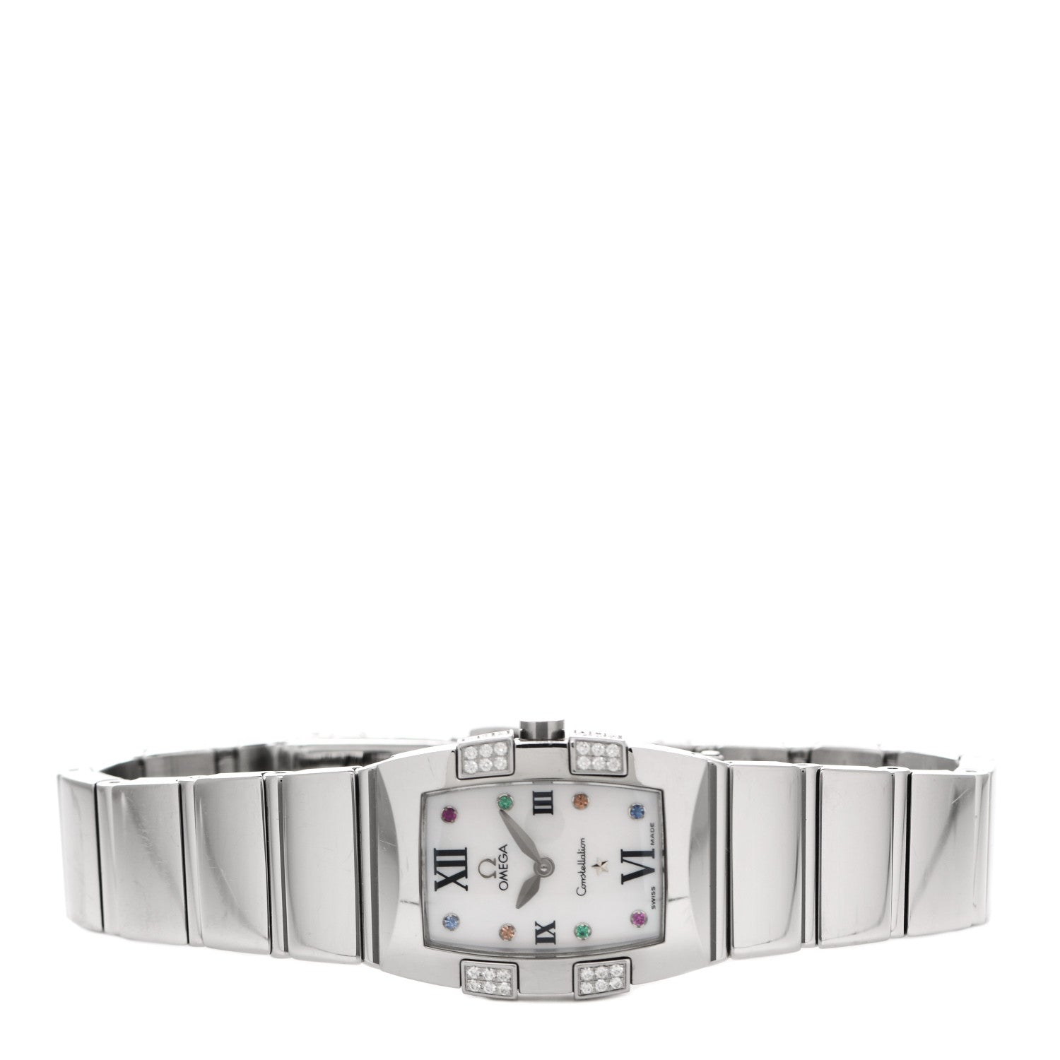 Omega Stainless Steel Diamond Mother of Pearl 21mm Constellation Quadrella Quartz Watch Multicolor 1585.79.00 2 of 5