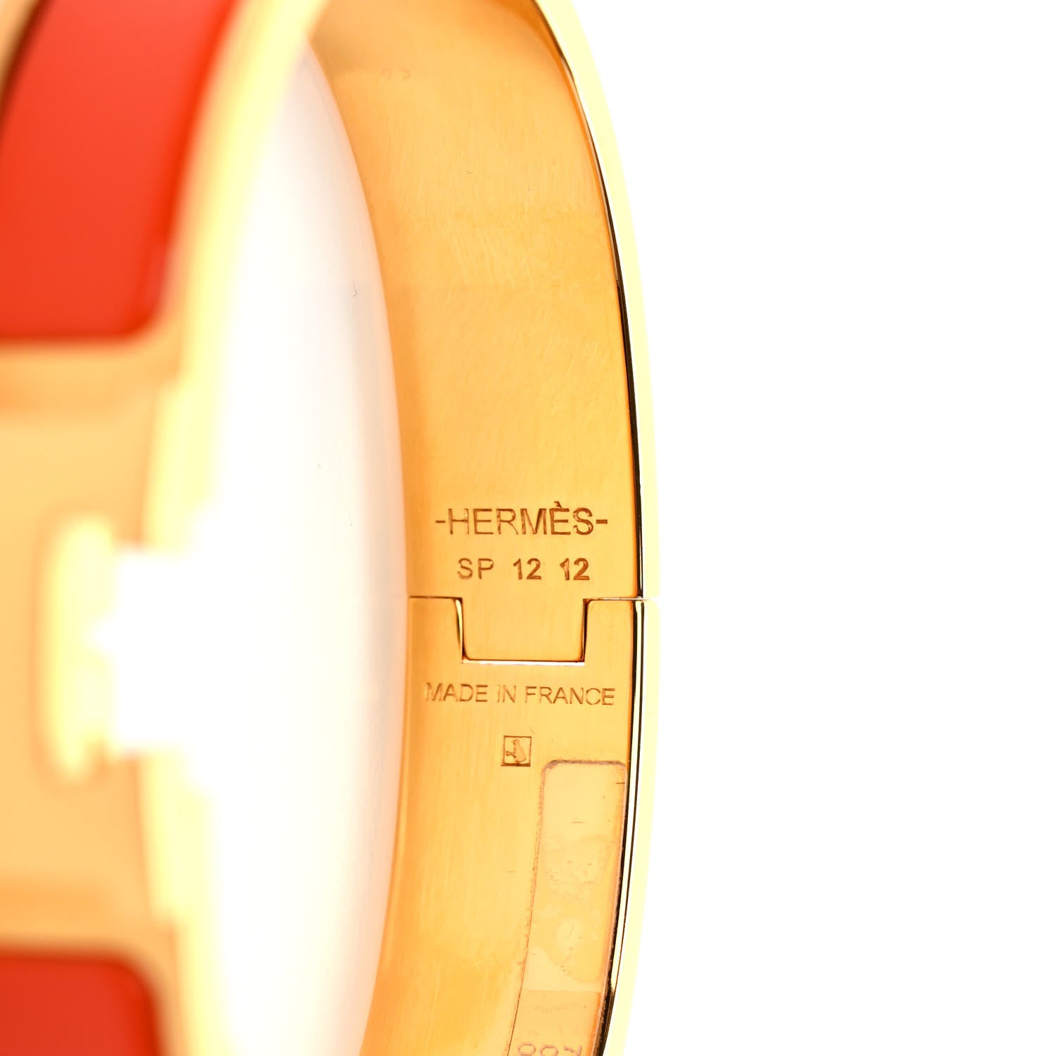 Hermes Enamel Narrow Clic Clac H Bracelet GM Orange Fruite 4 of 6
