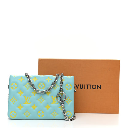 Louis Vuitton Lambskin Embossed Monogram Vuittamins Pochette Coussin Menthe Jaune 11 of 11