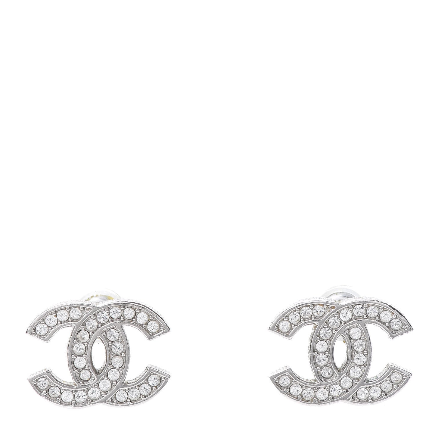 Crystal CC Earrings Silver