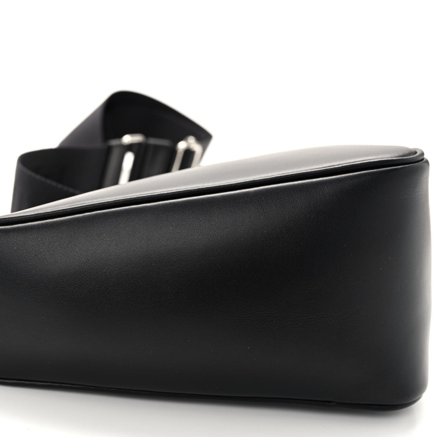 Softy Calfskin Triangle Shoulder Bag Black