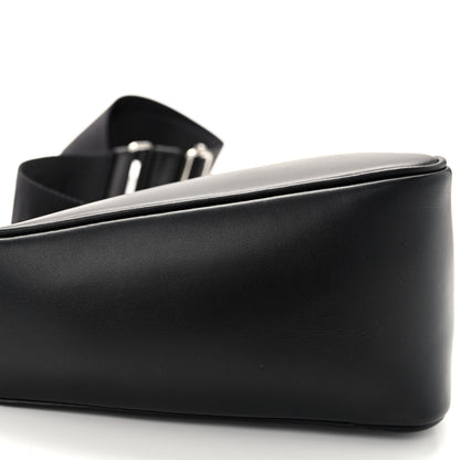 Prada Softy Calfskin Triangle Shoulder Bag Black 8 of 9