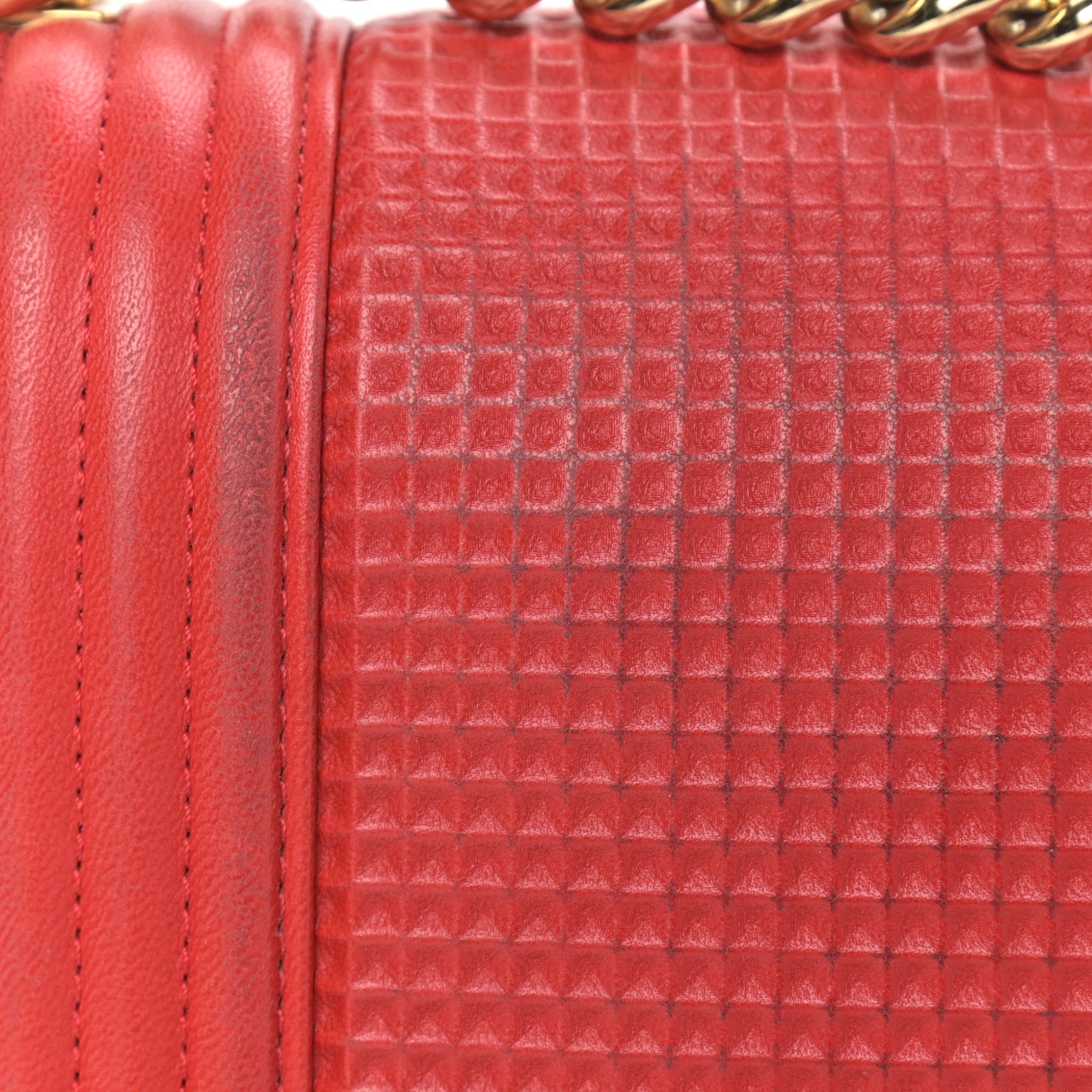 Chanel Lambskin Embossed New Medium Boy Cube Flap Red 9 of 15