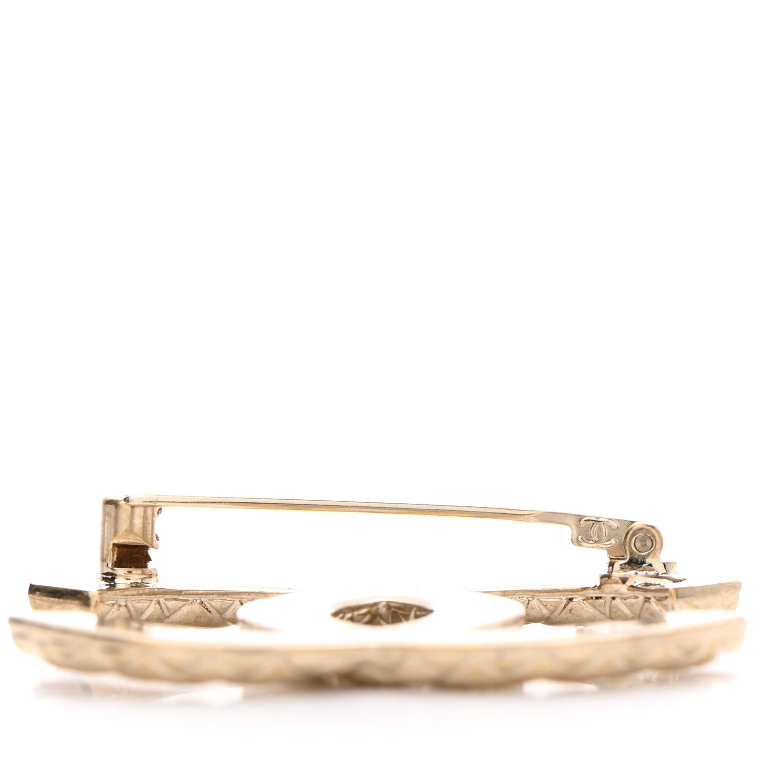 Chanel Metal CC Diamond Quilted Brooch Light Gold 4 of 5