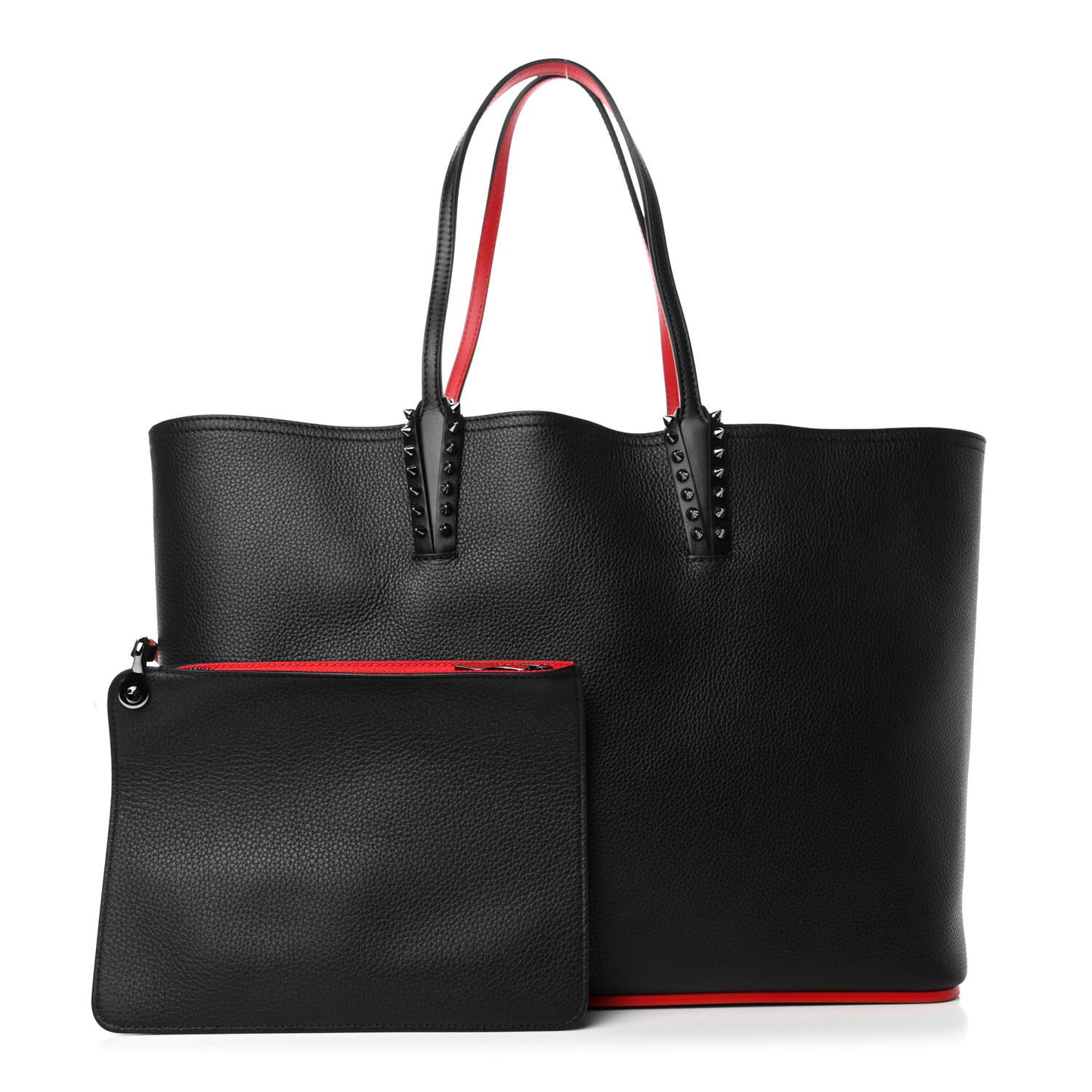 Calfskin Spikes East West Cabata Tote Black
