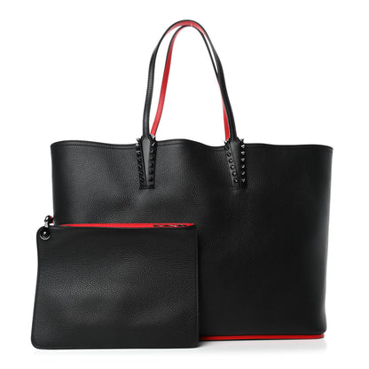 Christian Louboutin Calfskin Spikes East West Cabata Tote Black 1 of 4