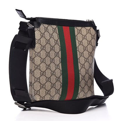 Gucci GG Supreme Monogram Web Messenger Bag Black 4 of 11