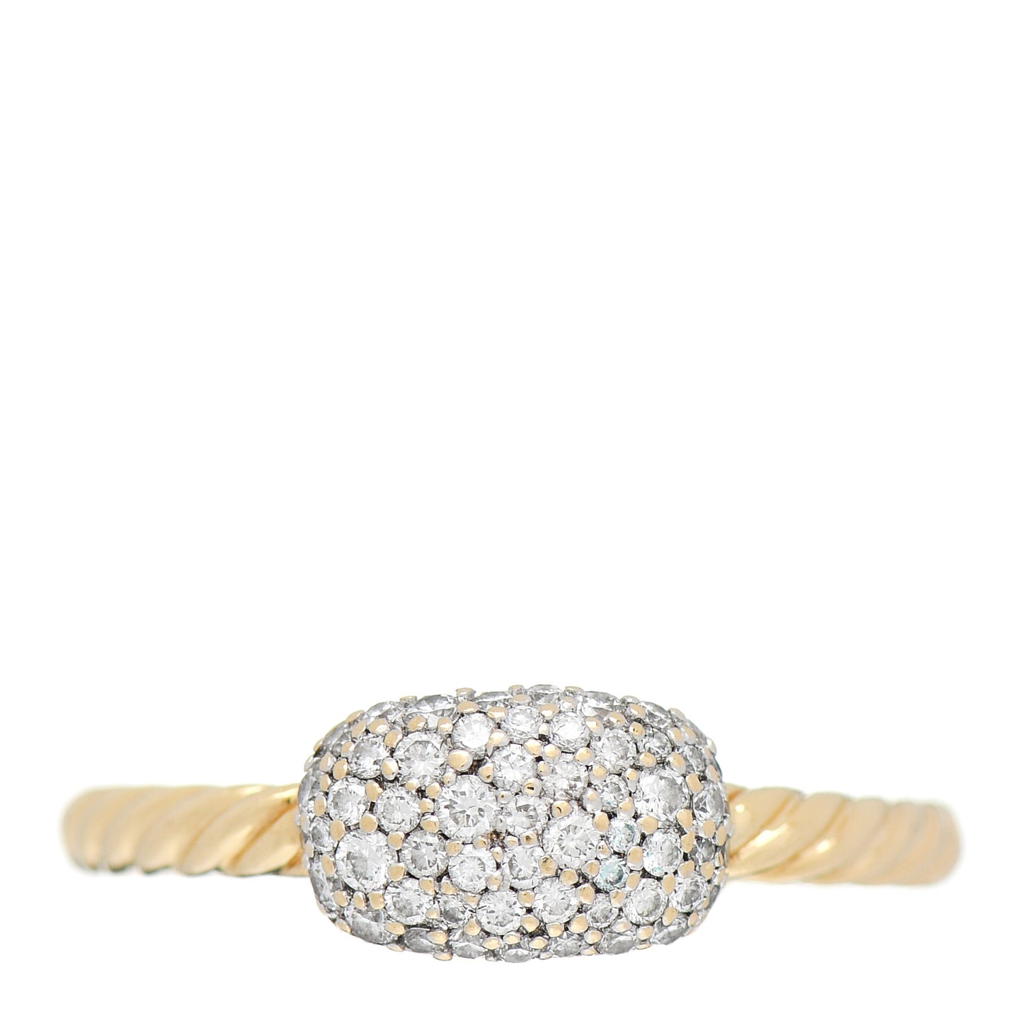 18K Yellow Gold Diamond Petite Pave Cushion Ring 57 8