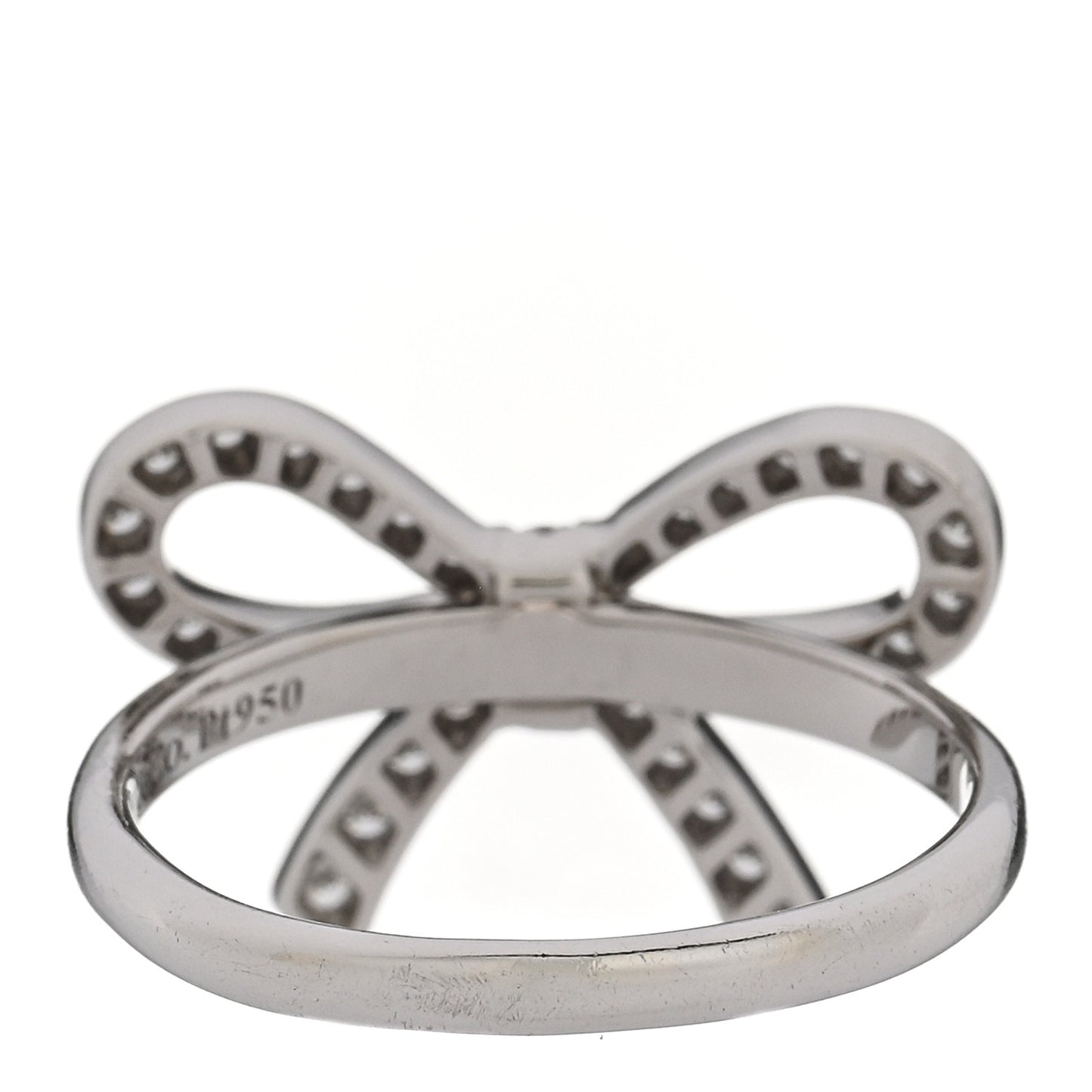 Platinum Diamond Bow Ring 45 3.25